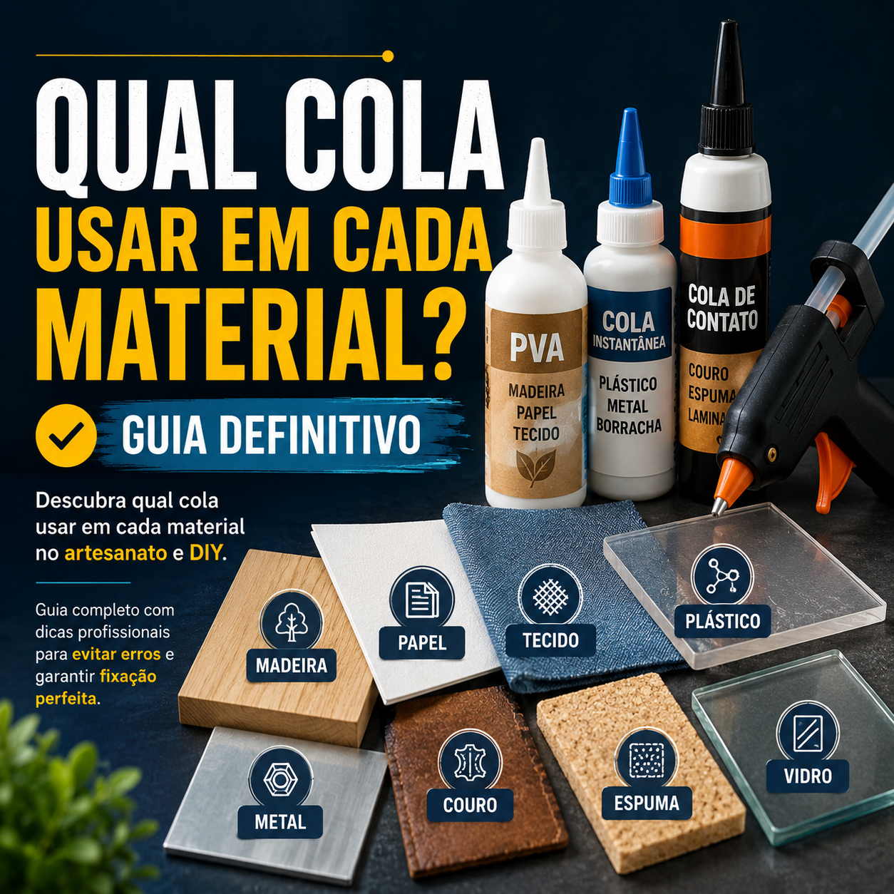 Qual cola usar em cada material? Guia definitivo