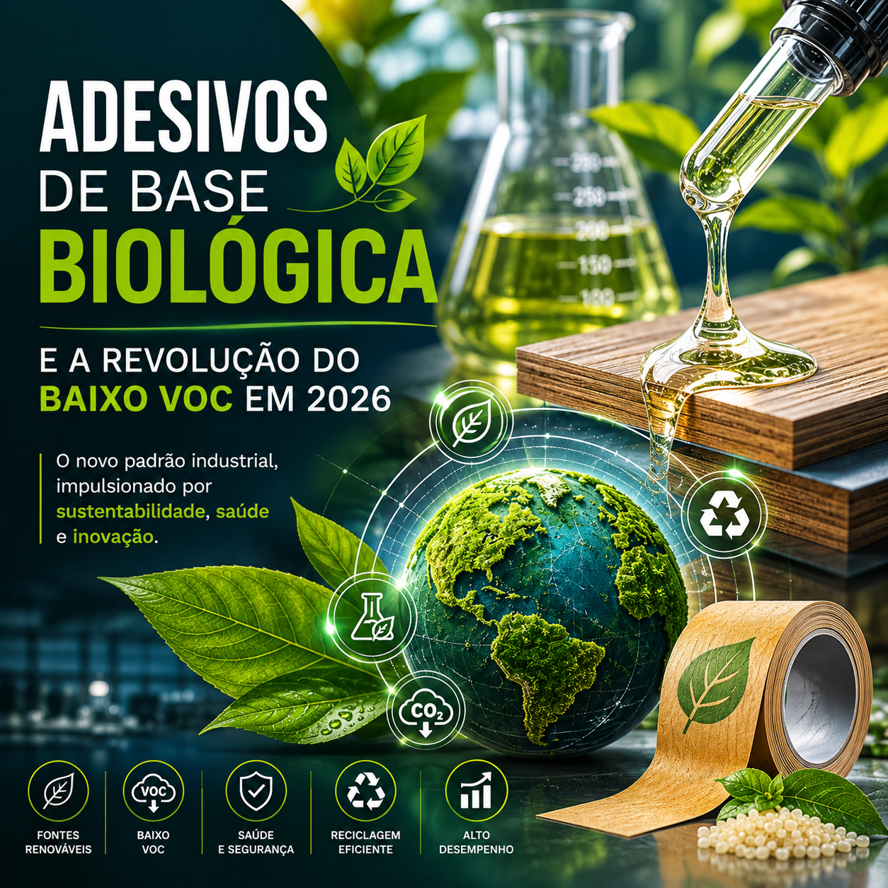 Adesivos de Base Biológica e a Revolução do Baixo VOC em 2026